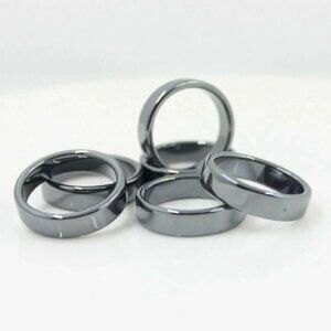 Wholesale Lot 10 Minimalist Gunmetal Hematite Rings